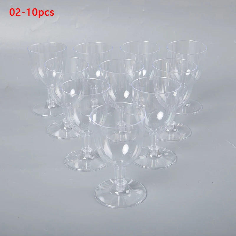 50Pc Plastic Disposable Red Wine, Champagne Flutes