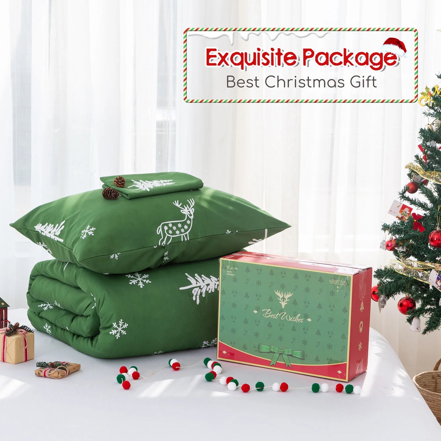 Soft Poly Cotton Bed Comforter Queen Size