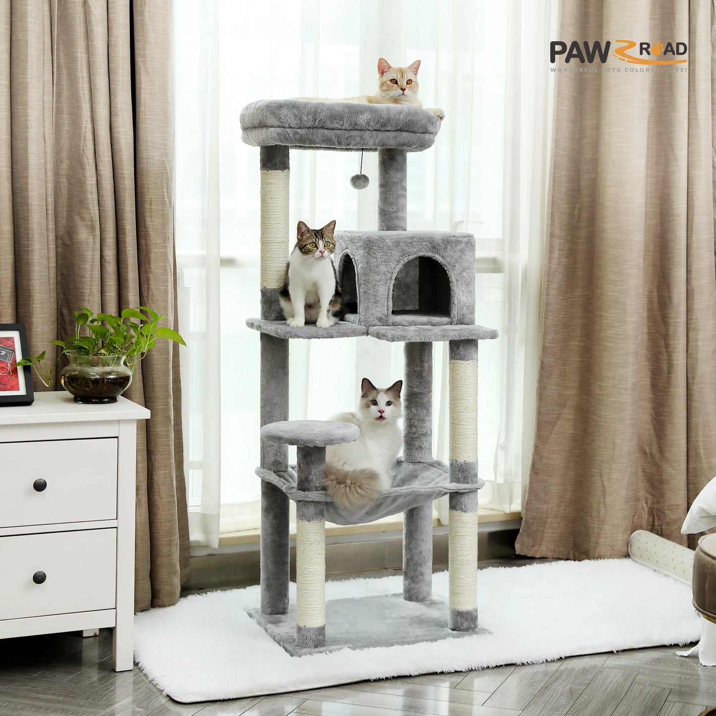 Cat Tree For Indoor Cats 5-Level Cat Tower