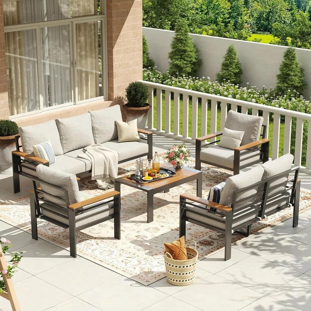 Aluminum Patio Furniture Set 7 Seats