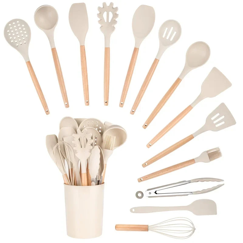 14Pcs Kitchen Cooking Utensil Set With Caddy