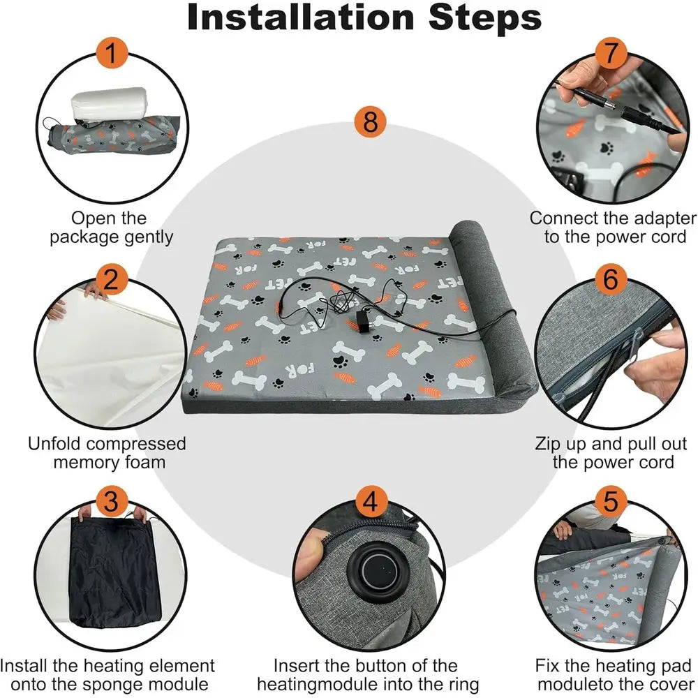 Electric Heating Arthritis Orthopedic Dog Bed