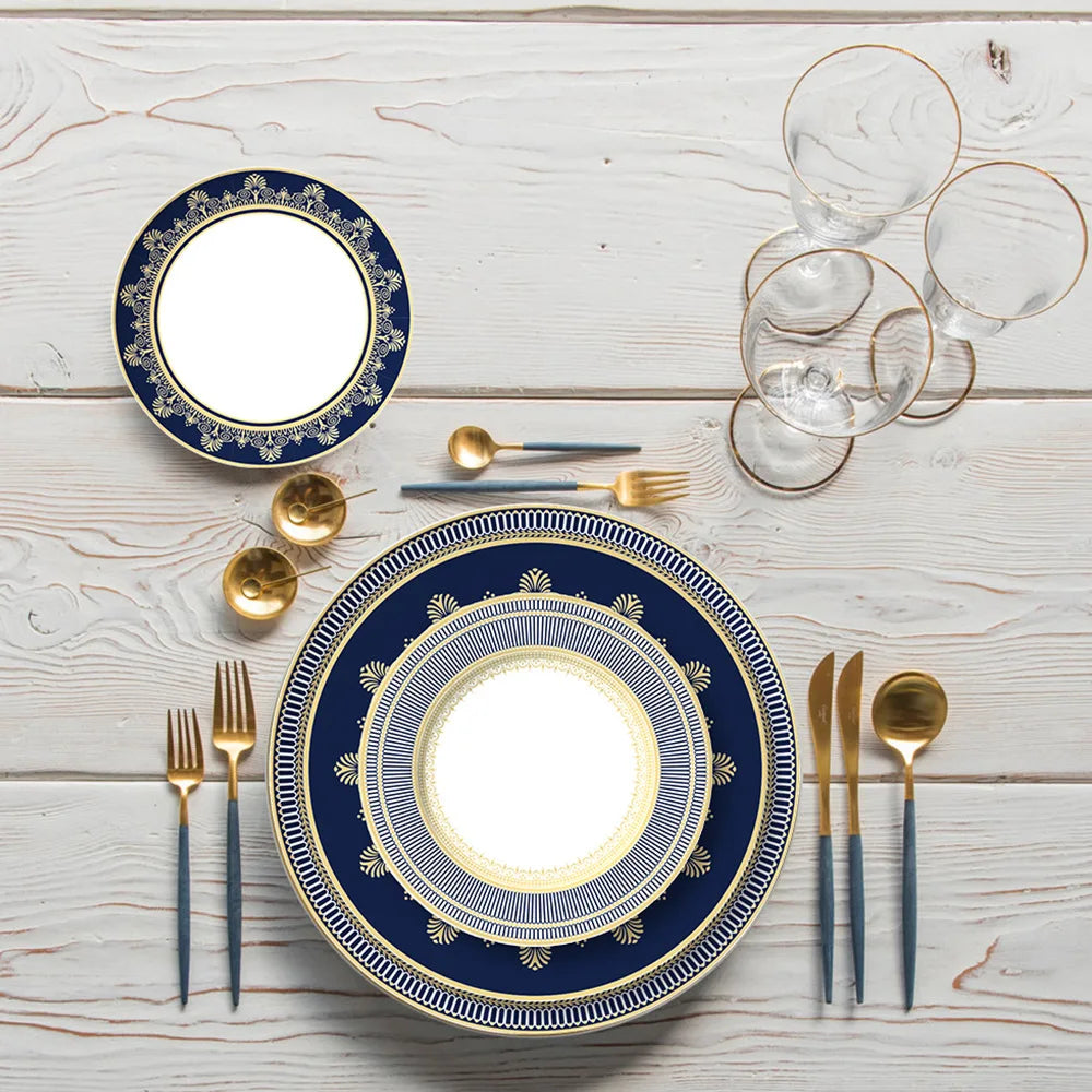 Geometric Pattern Ceramic Dinner Plate