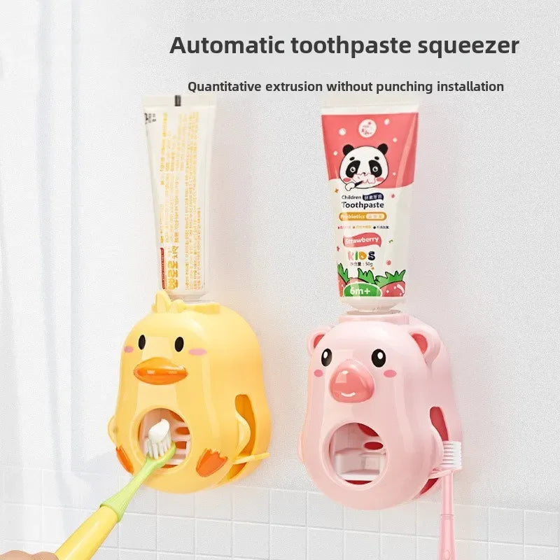 Cute Yellow Duck Automatic Toothpaste Dispenser
