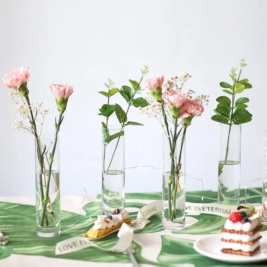 Cylinder Bud Vases For Centerpieces, Set of 12