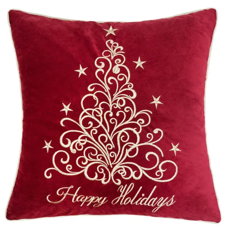Red Velvet Holiday Throw Pillow 20x20"