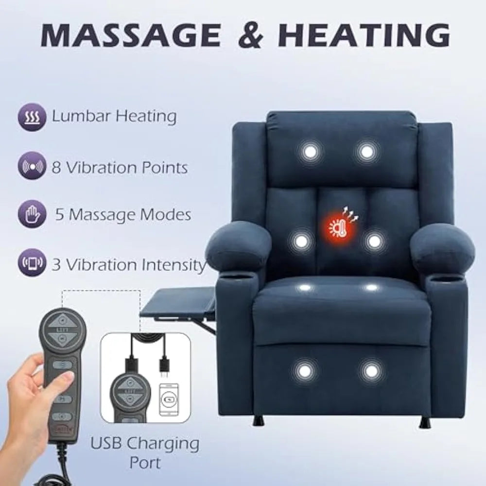 Adult Recliner Chair with Massage and Heat