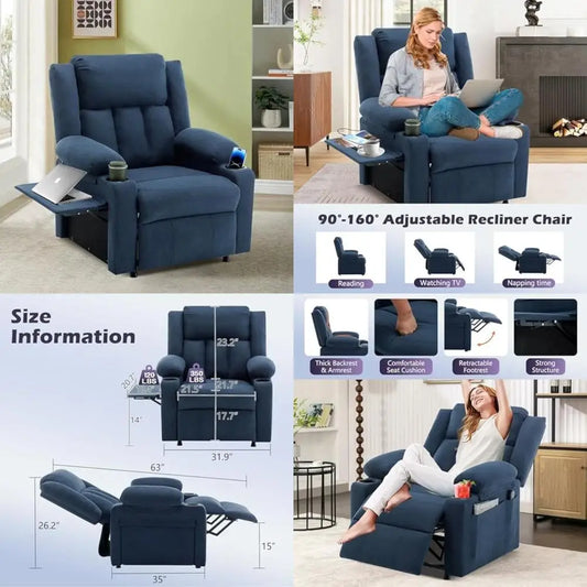 Adult Recliner Chair with Massage and Heat