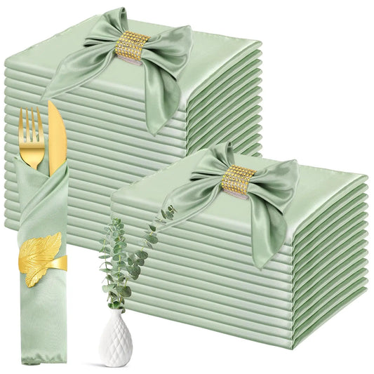 24 Pcs Satin Square Table Napkins