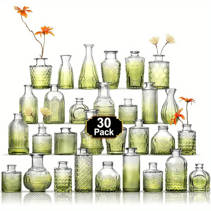 30Pcs Vase Set, Small Vases Glass Bud Vases
