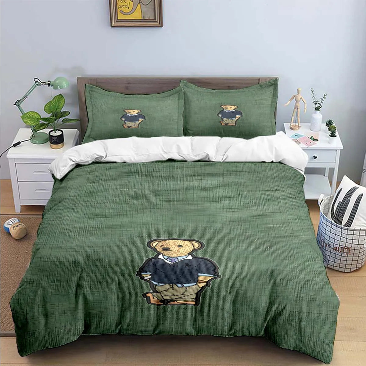 Bear Bedding Set Single Twin Full King Size