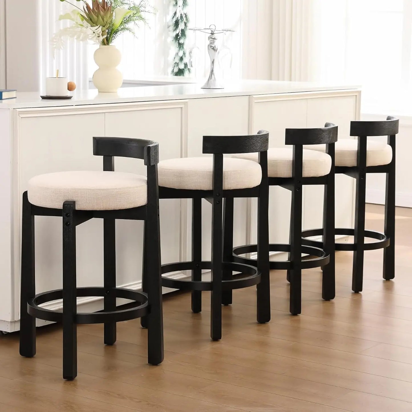 Bar Stools Set of 4, 26.5" Counter Height Bar Stools