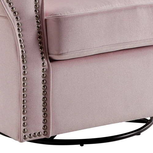 Pink fabric rotating sliding chair