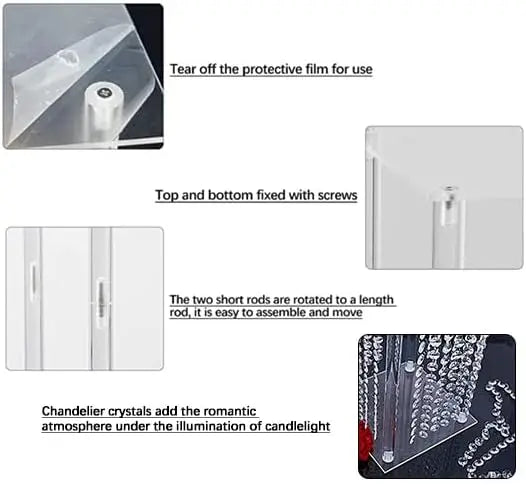 8PCS Acrylic Flower Stand with Crystals Beads