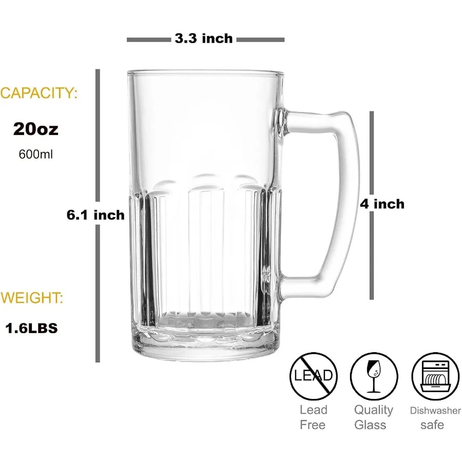 2 Pack Heavy Large Beer Glasses