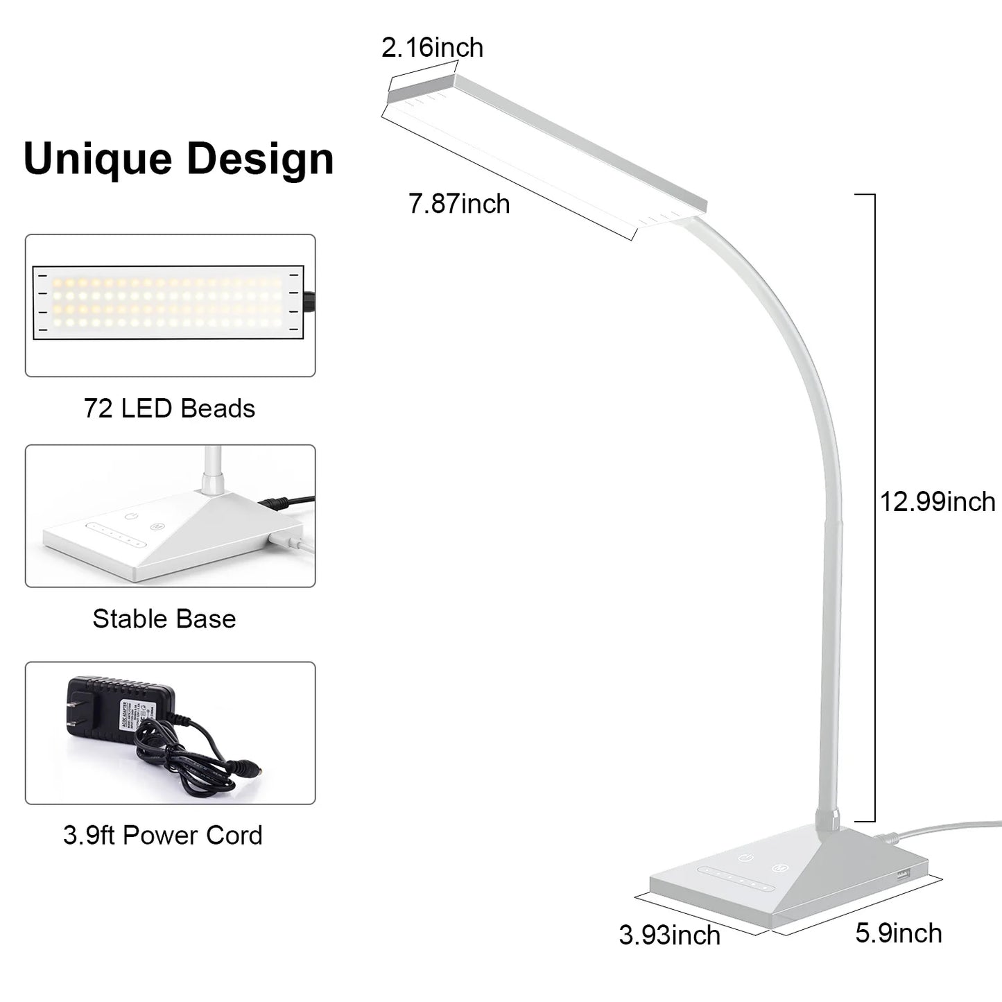 12W 72LED Desk Lamp