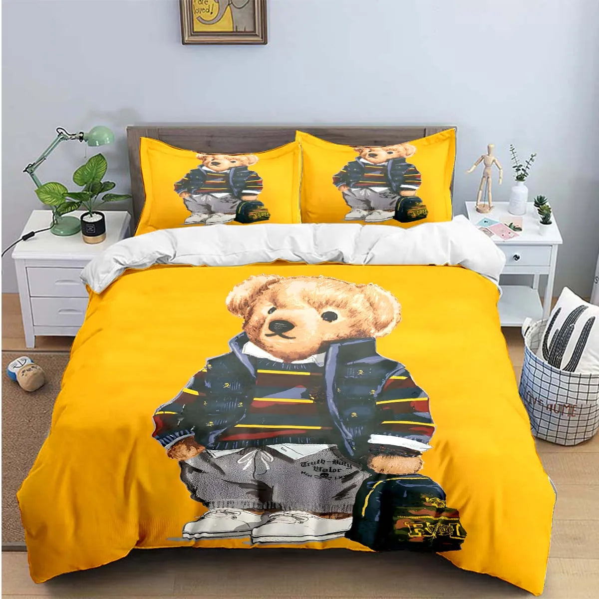 Bear Bedding Set Single Twin Full King Size