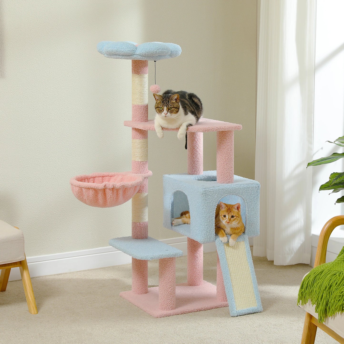 Multi-Level Flower Cat Tower
