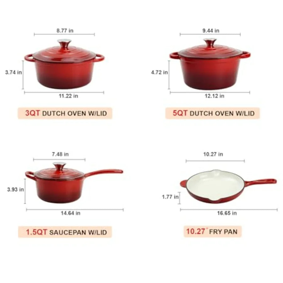 Enameled Cast Iron Cookware Set 7