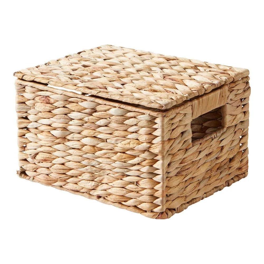 Natural Hyacinth Basket With Lid