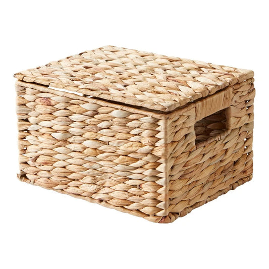 Natural Hyacinth Basket With Lid
