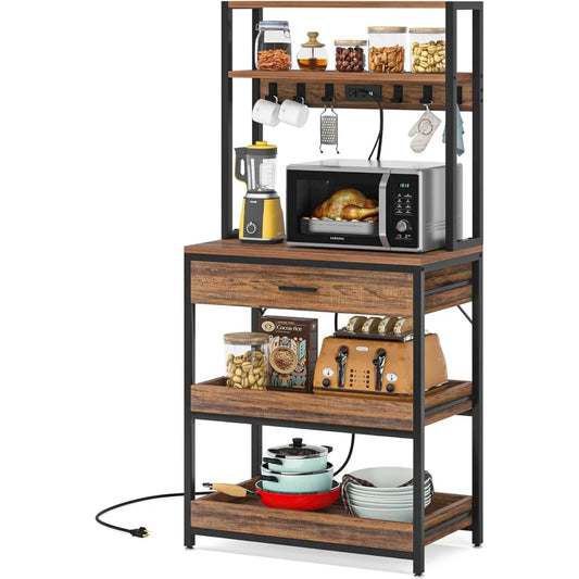 Kitchen Baker’s Rack with Power Outlets