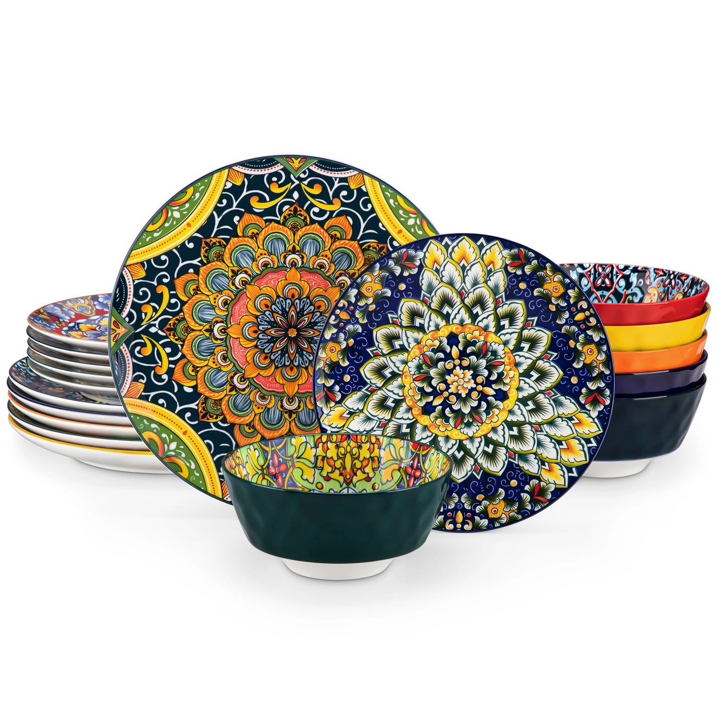 Ceramic Dinnerware Set Stoneware Bohemian