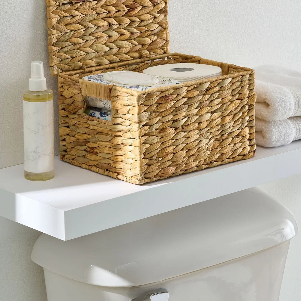 Natural Hyacinth Basket With Lid