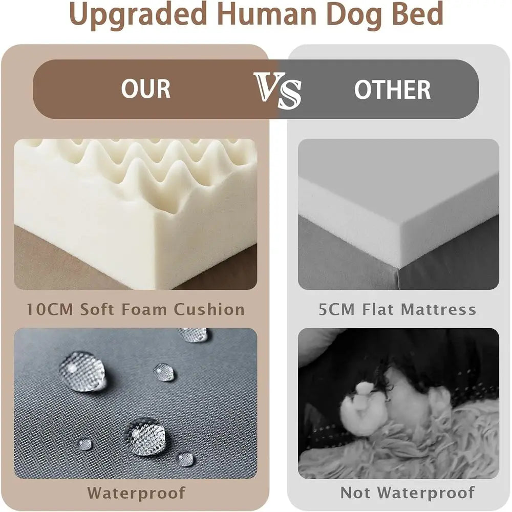 Oversized 71x45x12 Grey Memory Foam Dog Bed