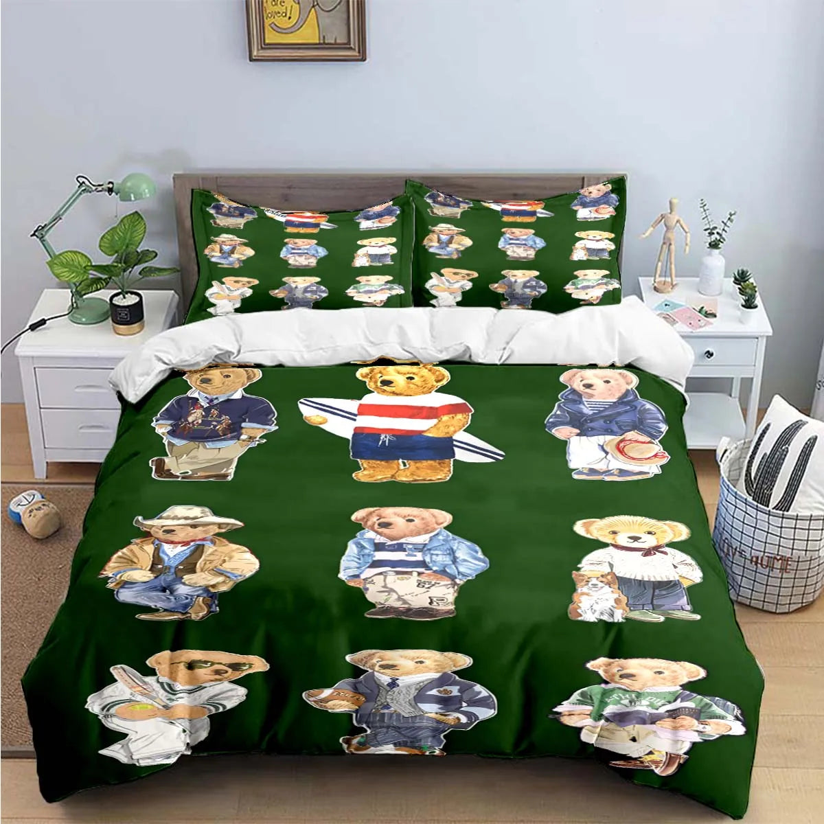 Bear Bedding Set Single Twin Full King Size