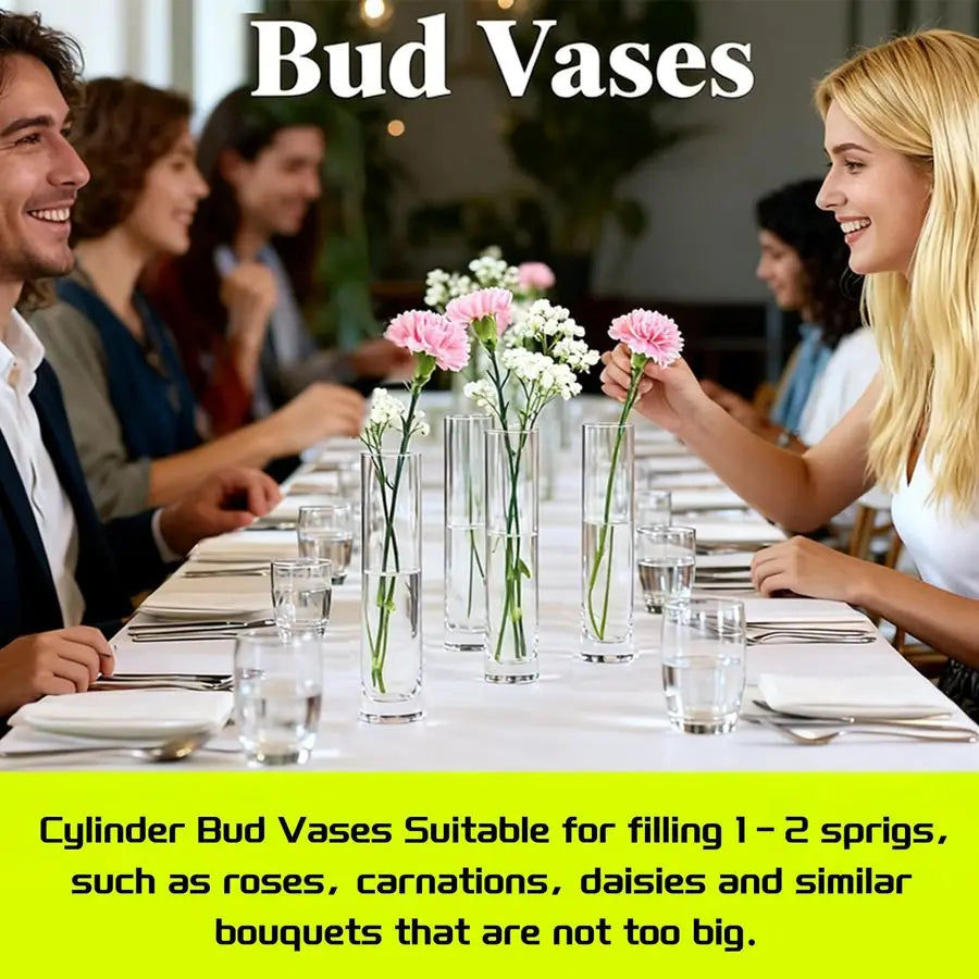 Cylinder Bud Vases For Centerpieces, Set of 12