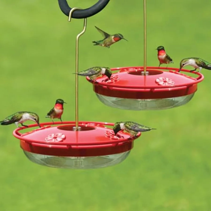 Hanging Hummingbird Feeder -  Red 12 oz Pack of 2