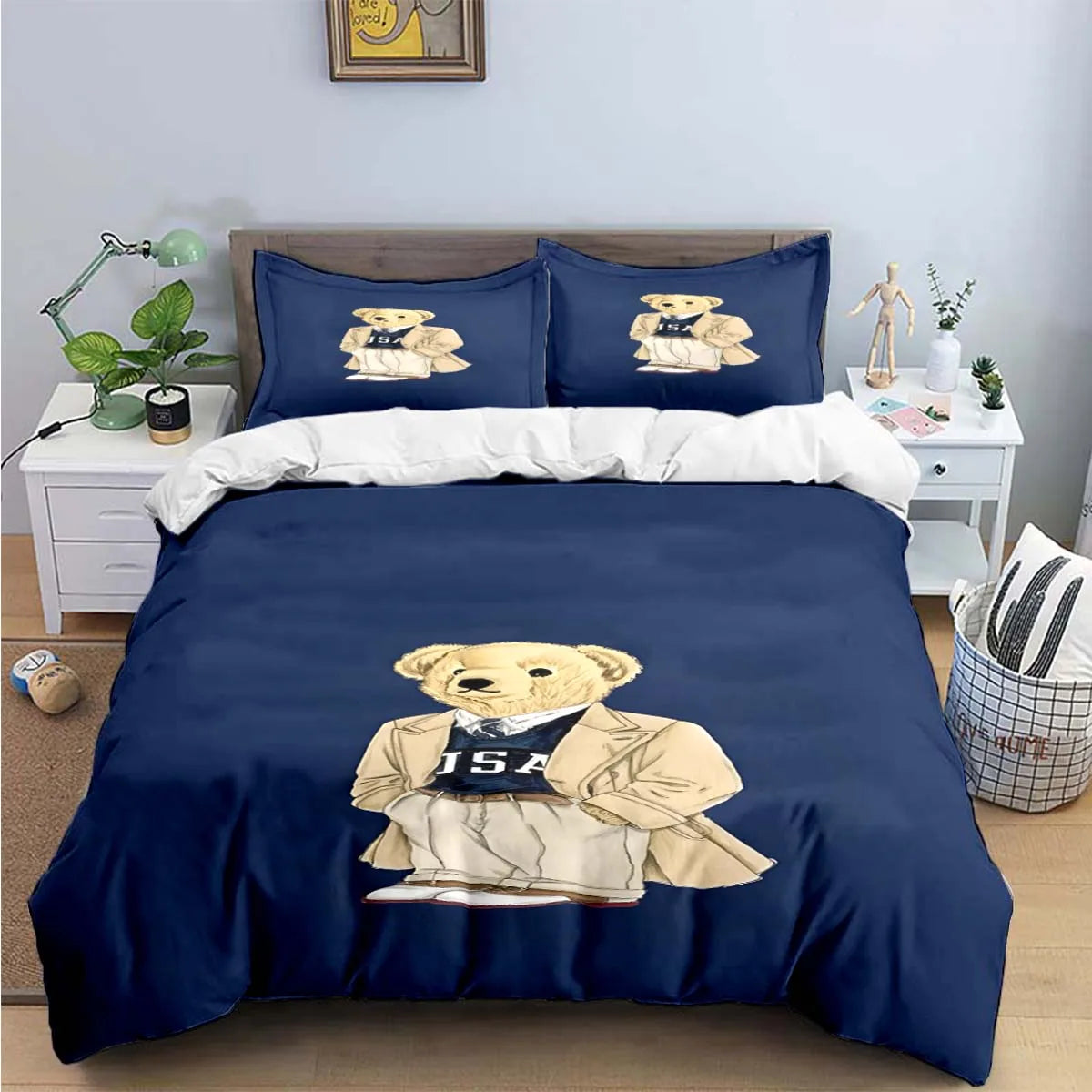 Bear Bedding Set Single Twin Full King Size