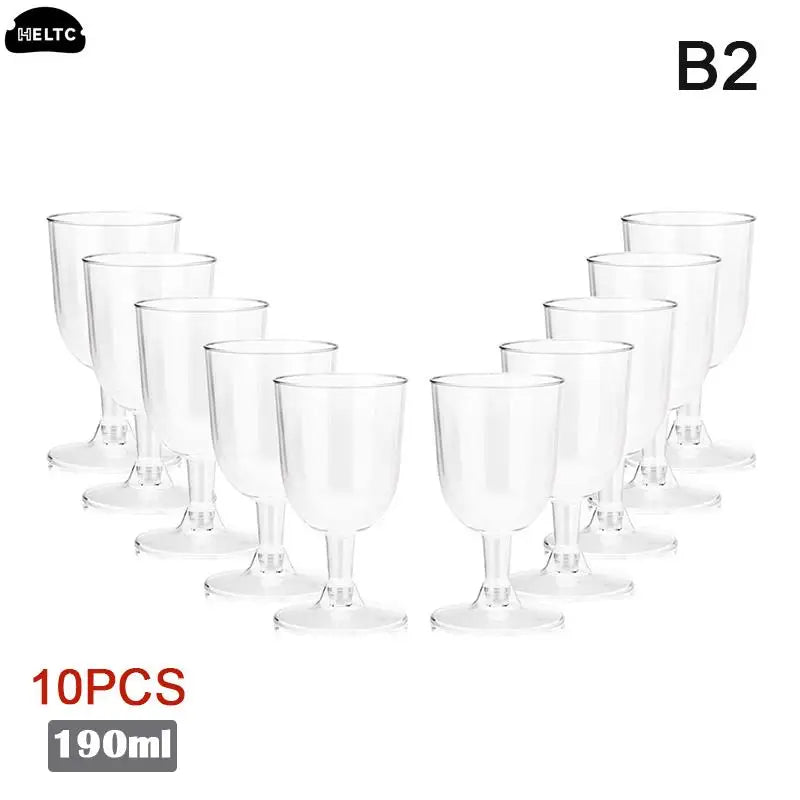 50Pc Plastic Disposable Red Wine, Champagne Flutes