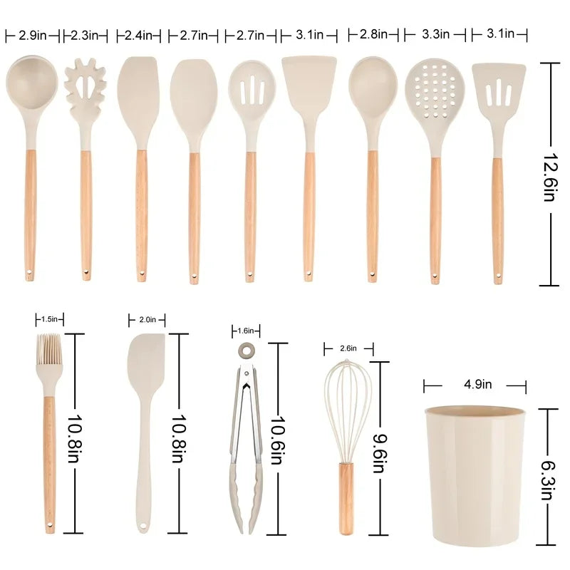 14Pcs Kitchen Cooking Utensil Set With Caddy