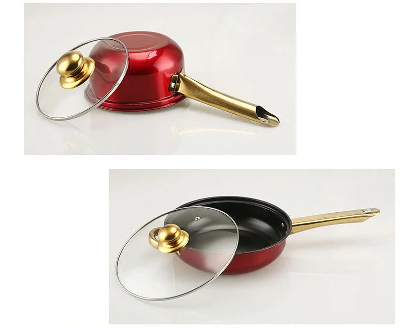 12PCS Of Stainless Steel Colored Cookware Set