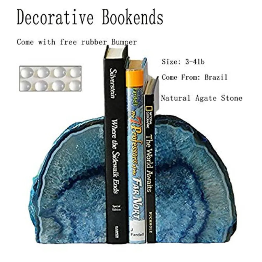 Blue Agate Bookends