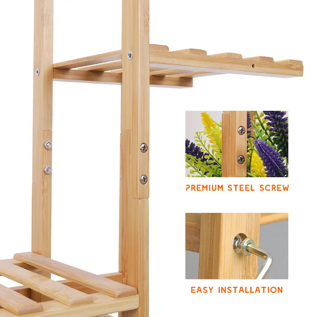 6/7 Pot Vertically Bamboo Plant Stand