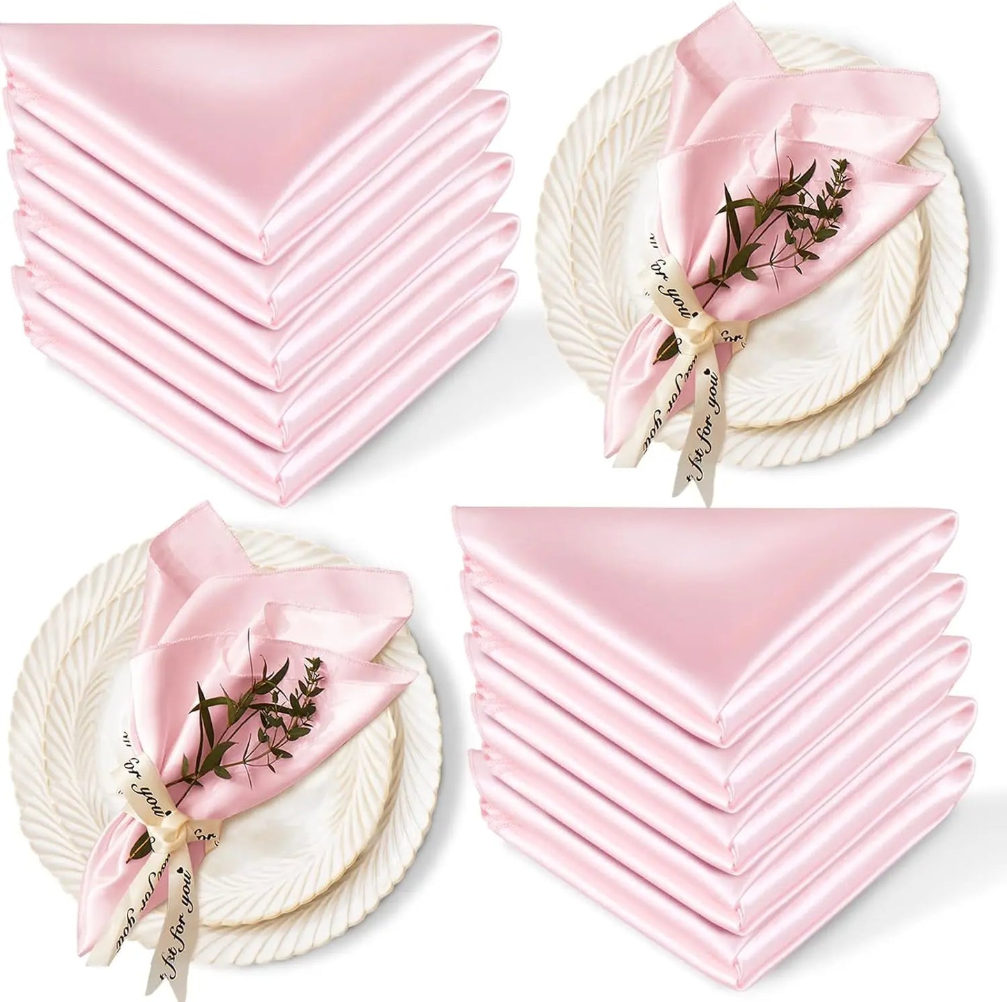 24 Pcs Satin Square Table Napkins
