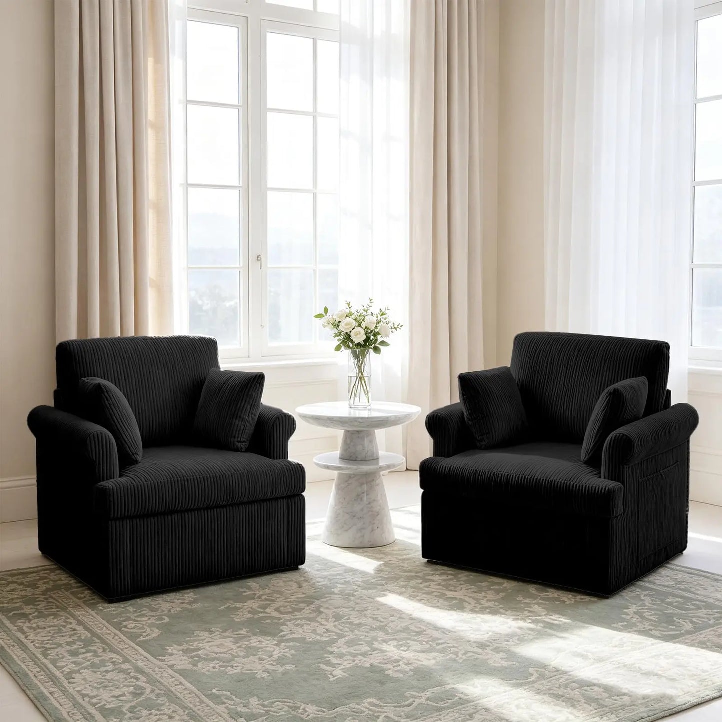 Swivel Armchair Corduroy