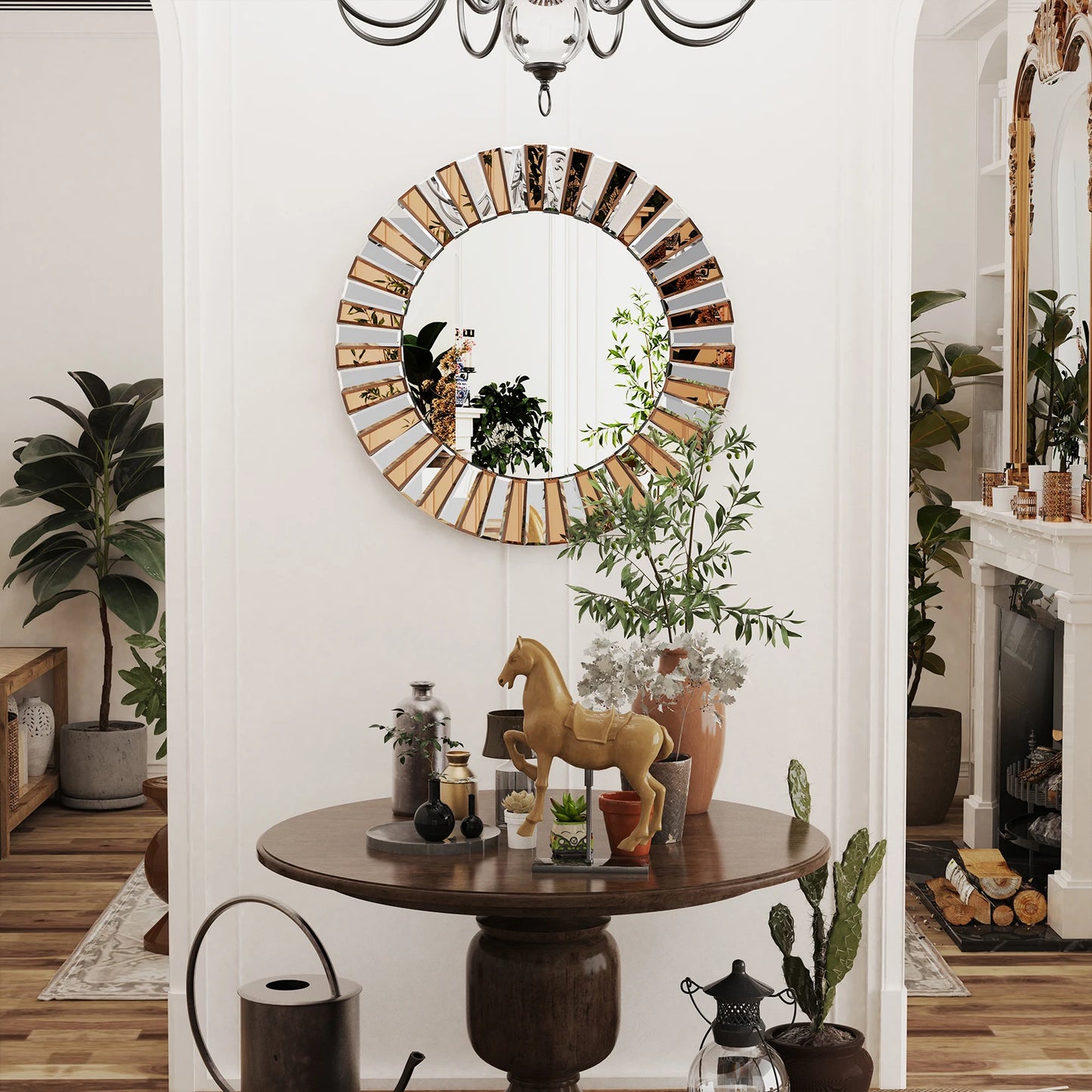 Decorative Mirrors Round Sunburst Wall Mirror