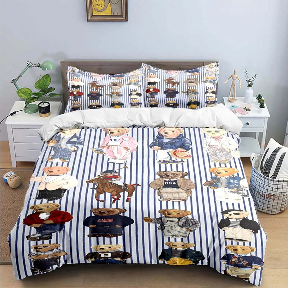 Bear Bedding Set Single Twin Full King Size