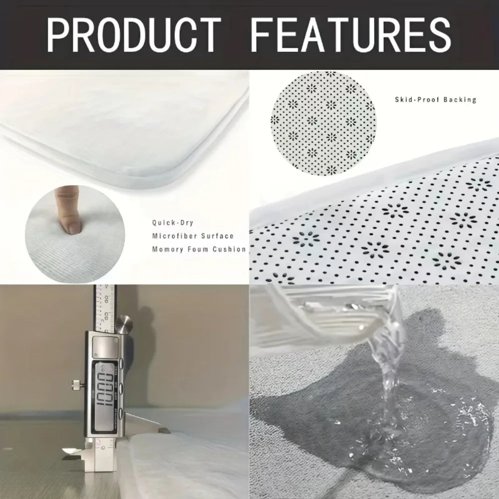 Pink Snowman Flowers Non-slip Door Mat