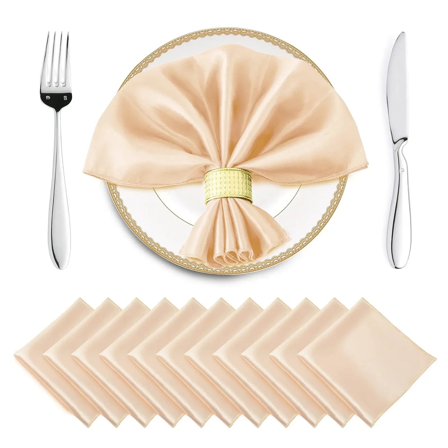 24 Pcs Satin Square Table Napkins