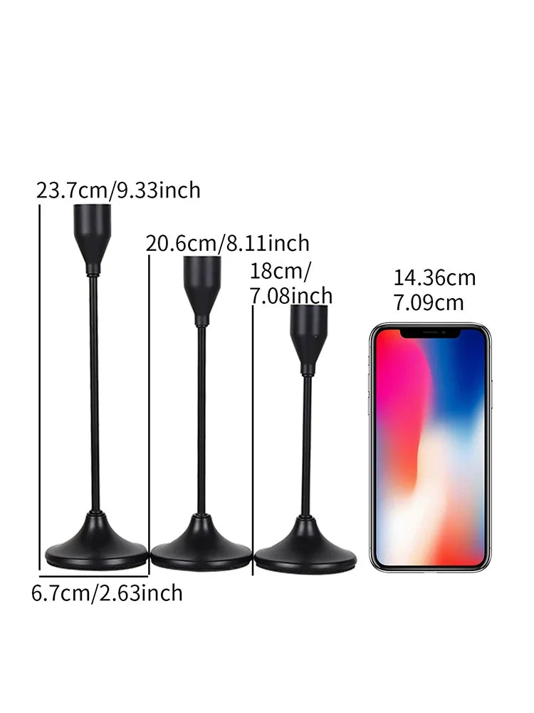 3Pcs/Set European Style Metal Candle Holders