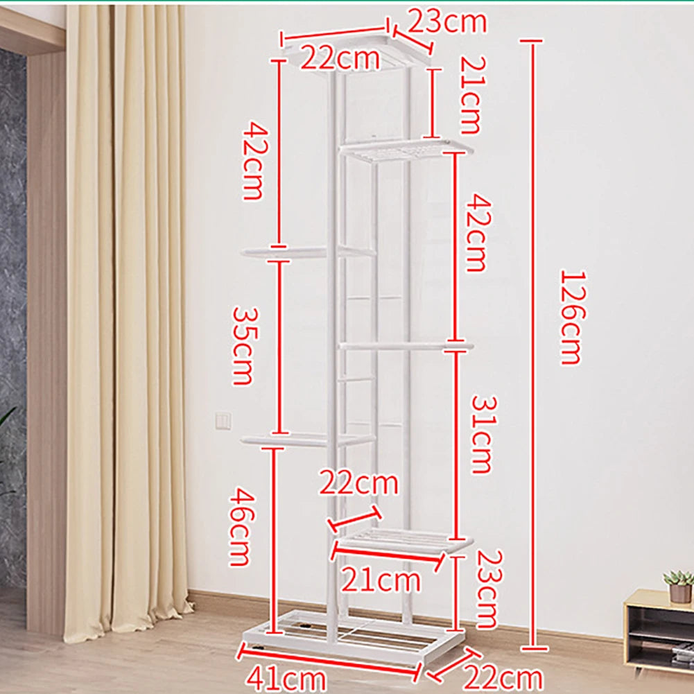 Metal Plant Stand 7 Tier 8 Flower Pot Holder Shelf