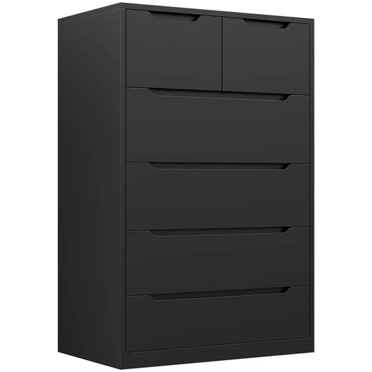 Drawer Dresser, Tall Black Chest 43.2 H X 27.6 W X15.6 D