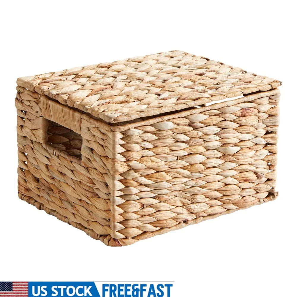 Natural Hyacinth Basket With Lid