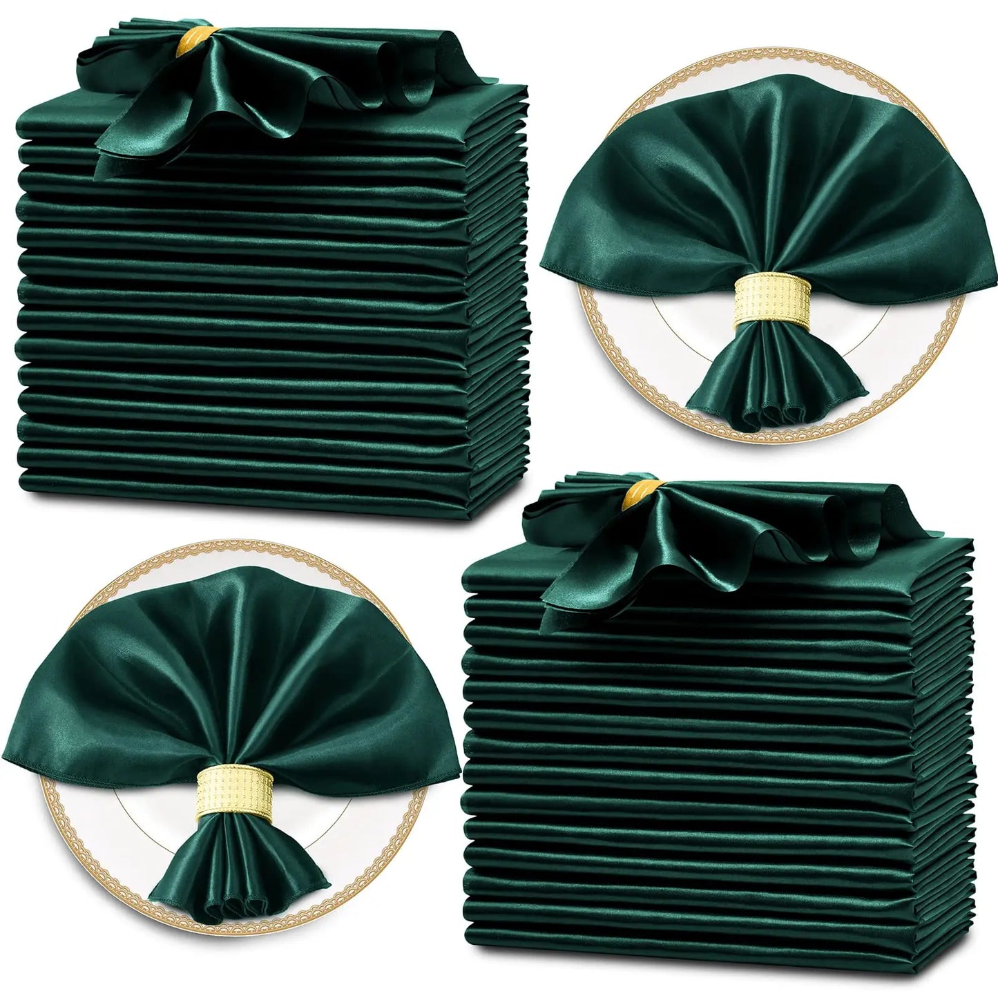 24 Pcs Satin Square Table Napkins