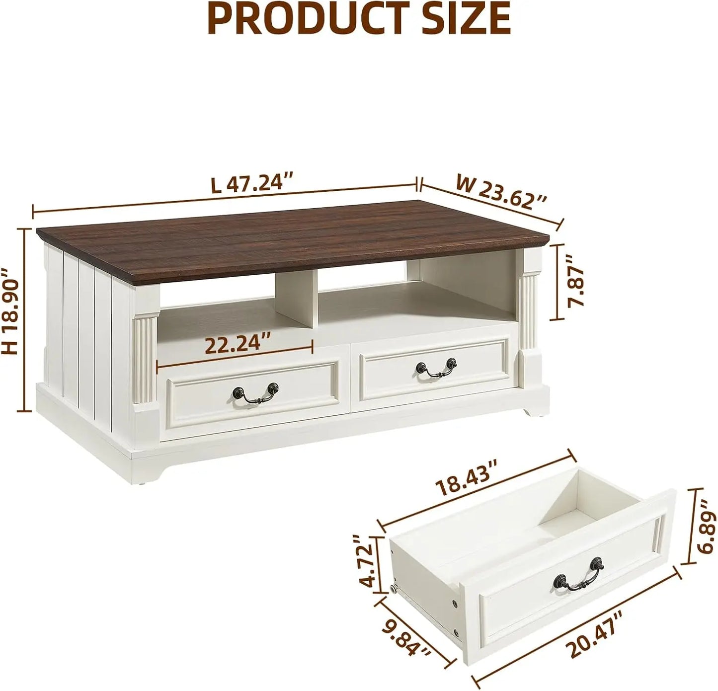 48'' Wood Coffee Table